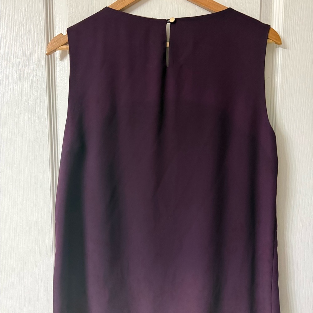 Calvin Klein Plum Ruffle Top L - Picture 2 of 4